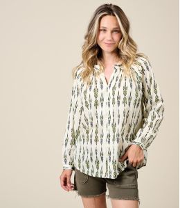 AGNES MALTE KHAKI Bluse aus Baumwolle - 1