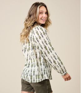 AGNES MALTE KHAKI Bluse aus Baumwolle - 3