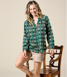 AGNES BARI GREEN Blusa in Cotone - 1