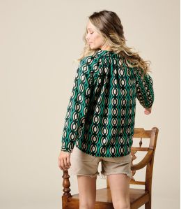 AGNES BARI GREEN Blusa in Cotone - 3