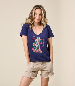 VITA PARIS NAVY Katoenen T-Shirt - 2