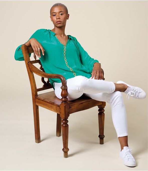 LAURA GREKO MINT Viscose Blouse - 1