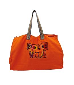 MC DOLCE ORANGE Borsa Grande in Cotone - 1