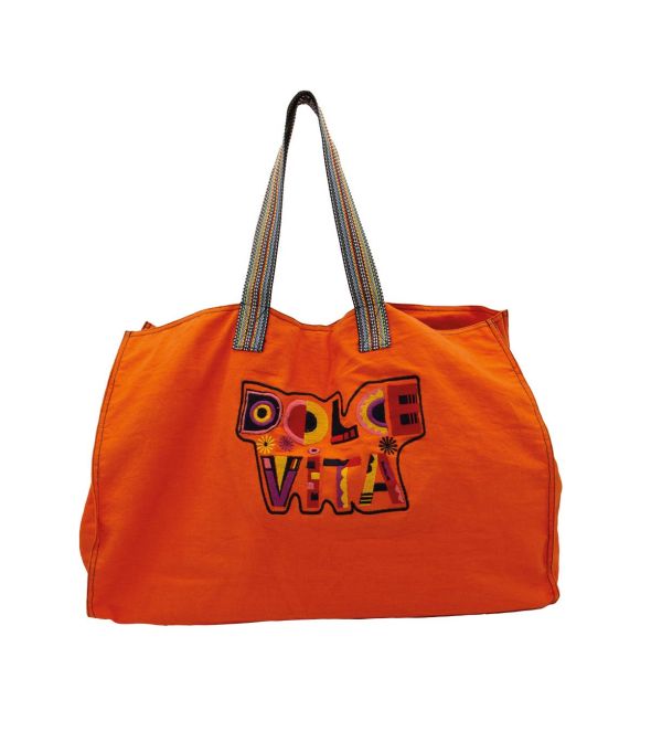 MC DOLCE ORANGE Large cotton bag - 1