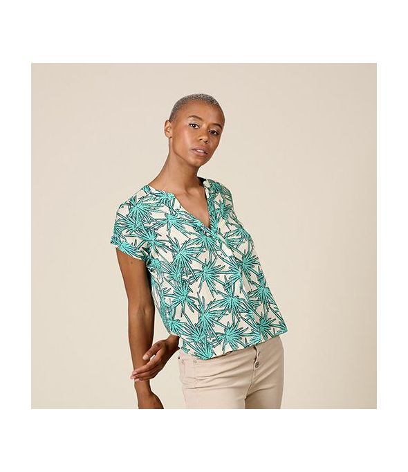 ANA PALMA GREEN T-Shirt in Viscosa - 1