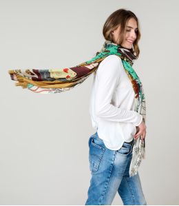 FAUSTINE Foulard en Laine, Soie - 1