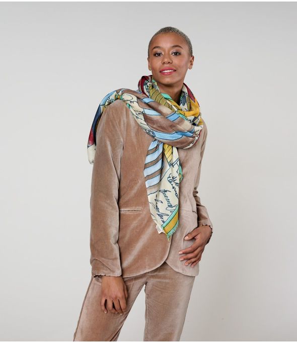 FULVIA Wool, Silk Scarf - 1