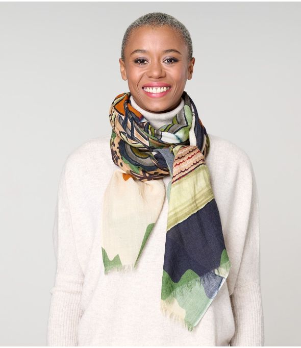 GARANCE Wool, Silk Scarf - 4