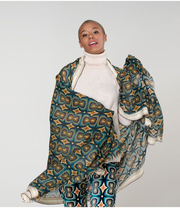 KHAN Foulard en Laine, Coton - 1