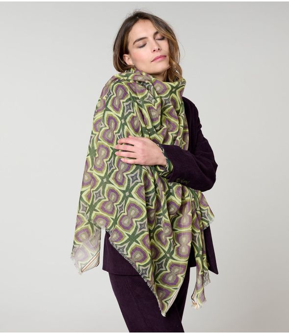 KHAN Wool Scarf, Cotton - 1