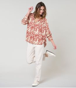 SARA PASTEL BRICK BLOUSE in viscose - 2