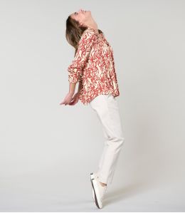 SARA PASTEL BRIQUE BLOUSE en Viscose - 3