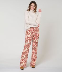 SASHA PANTALONE IN VISCOSA PASTEL BRICK - 2