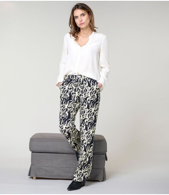 SASHA PASTEL BLACK Pantalone in viscosa - 1