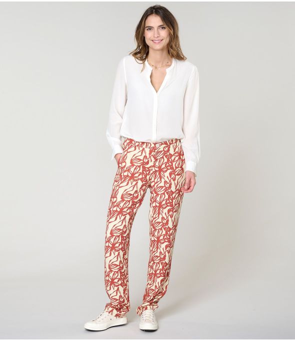 LENY PASTEL BRICK Pantaloni in Viscosa - 1