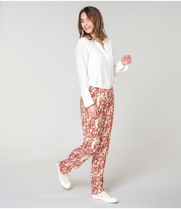 LENY PASTEL BRICK Pantaloni in Viscosa - 1