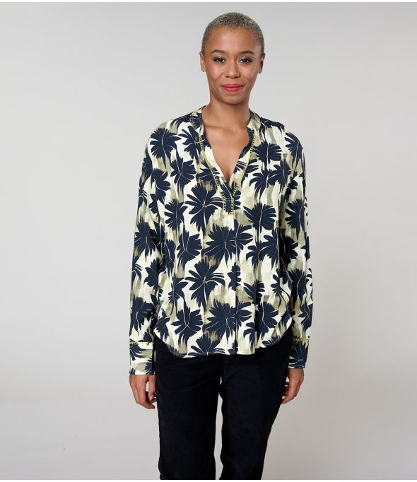 MILA HIBIS NOIR BLOUSE en Viscose - 1