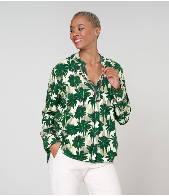 MILA HIBIS GROENE Viscose blouse - 1