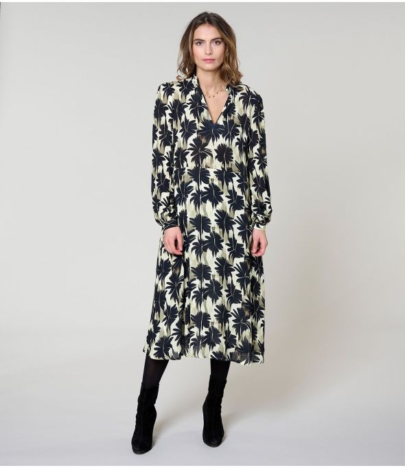 GULIA HIBIS NOIR ROBE en Viscose - 1