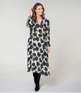 GULIA HIBIS BLACK VISCOSE DRESS - 2