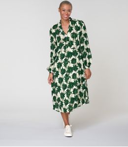 GULIA HIBIS VERT ROBE en Viscose - 1