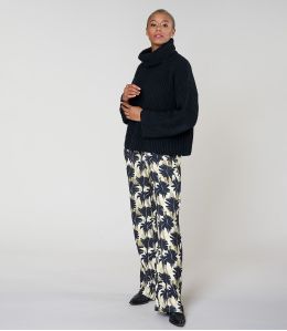 SASHA HIBIS ZWARTE Viscose Broek - 1