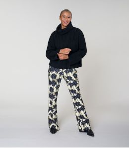 SASHA HIBIS BLACK Viscose Pants - 2