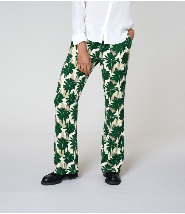 SASHA HIBIS GREEN Pantaloni in Viscosa - 1