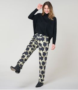 LENY HIBIS NOIR PANTALON en Viscose - 1