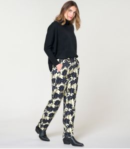 LENY HIBIS NOIR PANTALON en Viscose - 2