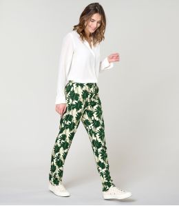 LENY HIBIS GREEN Pantaloni in Viscosa - 1