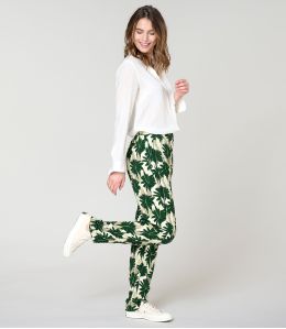 LENY HIBIS GREEN Pantaloni in viscosa - 2