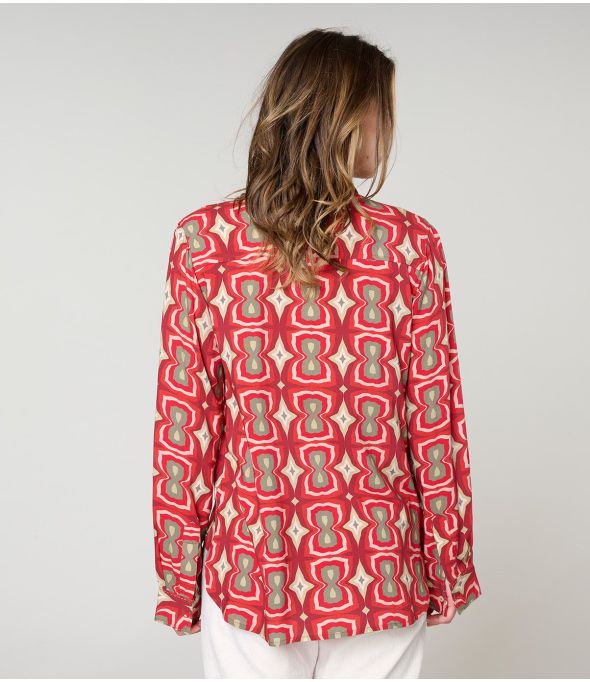 FRAN KHAN RED Viscose Shirt - 1