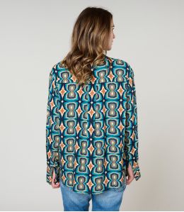 BLUSA MILA KHAN BLU in Viscosa - 3