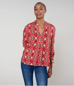 BLUSA MILA KHAN ROSSA in Viscosa - 2