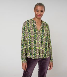 MILA KHAN GROENE BLOUSE in viscose - 1