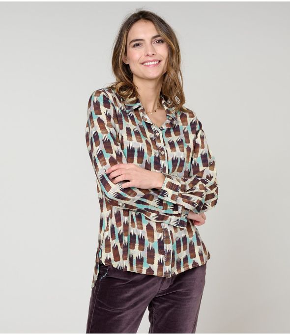 FRAN KUMI PLUM Viscose Shirt - 1