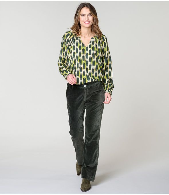 IRIS KUMI GROENE BLOUSE in viscose - 1