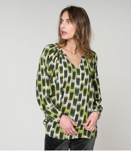 IRIS KUMI GROENE BLOUSE in viscose - 2