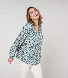 BLUSA IRIS VERO BLU in Viscosa - 1