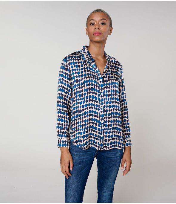 MARY GOTA CAMICIA BLU in Modal - 1