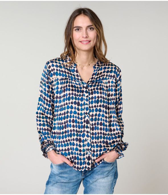 NAEL GOTA BLEU BLOUSE en Modal - 1