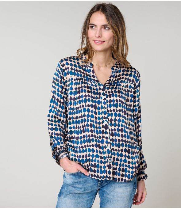 NAEL GOTA BLAUWE BLOUSE in Modal - 1