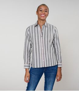 CAMICIA FRAN WEAVE IN COTONE GRIGIO - 2