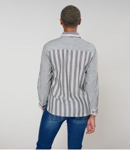 CAMICIA FRAN WEAVE IN COTONE GRIGIO - 3