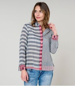 CAMICIA FRAN WEAVE COTONE BLU - 1