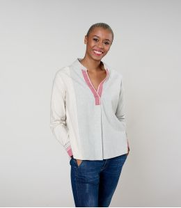 MILA WEAVE GRIS BLOUSE en Coton - 2