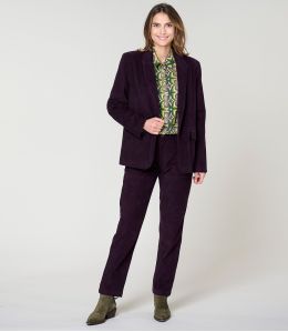 LENY EFFEN FLUWELEN PLUM VISCOSE BROEK - 1