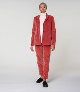 LOU PLAIN JACKE AUS SAMT ZIEGELZIEGEL-VISKOSE - 1