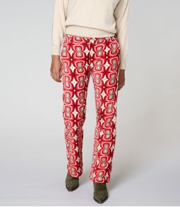 SASHA KHAN PANTALONE ROSSO IN COTONE - 1